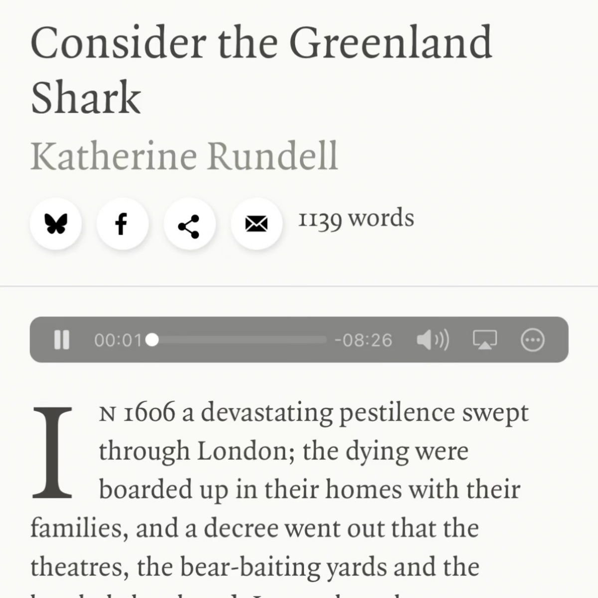 Consider the Greenland shark